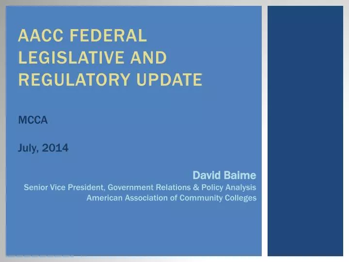 aacc federal legislative and regulatory update