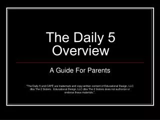 The Daily 5 Overview