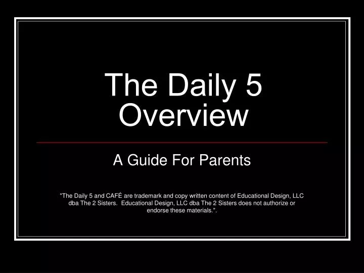 the daily 5 overview