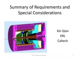 Summary of Requirements and Special Considerations