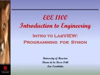 ECE 1100 Introduction to Engineering