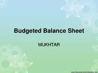 budgeted balance sheet