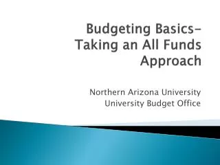 Budgeting Basics- Taking an All Funds Approach