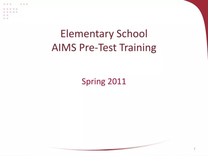 elementary school aims pre test training