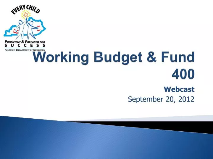 working budget fund 400