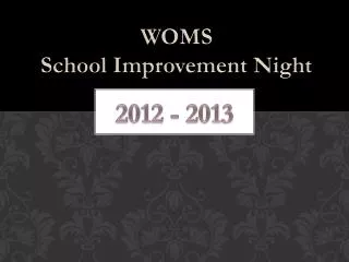 WOMS School Improvement Night