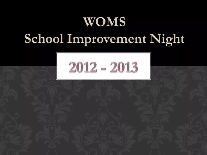 woms school improvement night