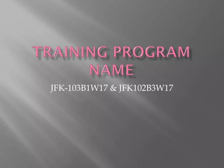 training program name