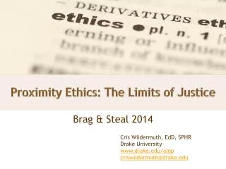 Proximity Ethics: The Limits of Justice
