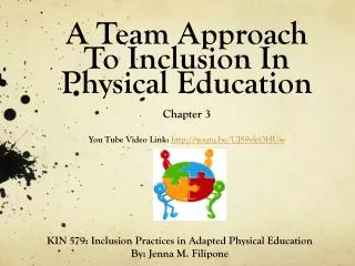 KIN 579: Inclusion Practices in Adapted Physical Education By: Jenna M. Filipone