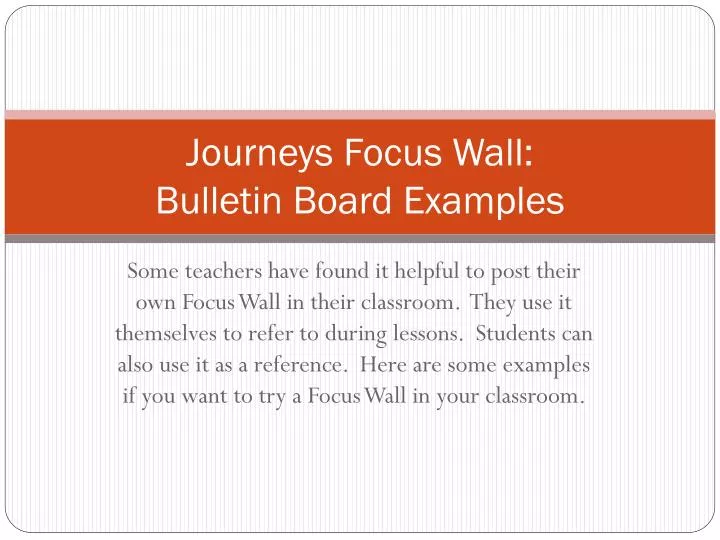 journeys focus wall bulletin board examples