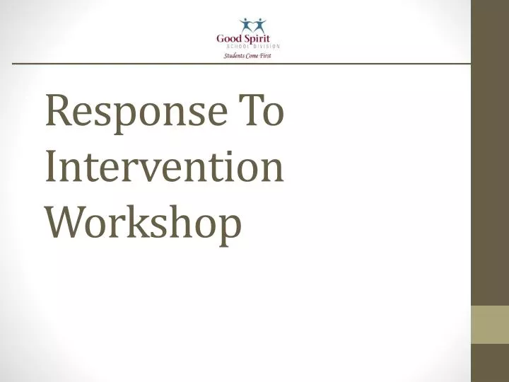 response to intervention workshop