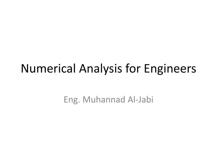 numerical analysis for engineers