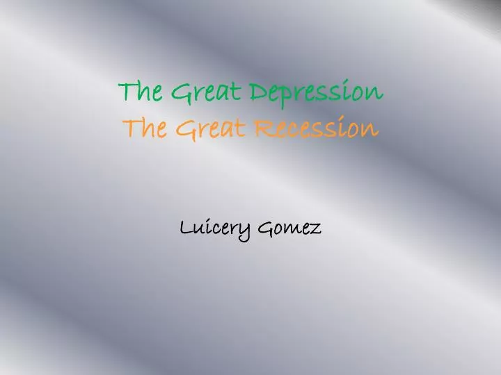 the great depression the great recession