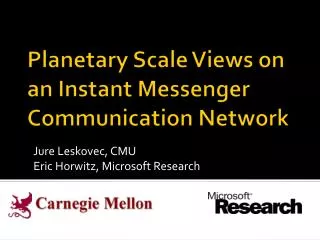 Planetary Scale V iews on an Instant Messenger Communication Network