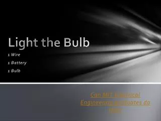 light the bulb