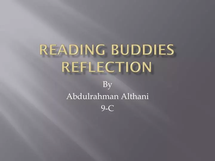 reading buddies reflection