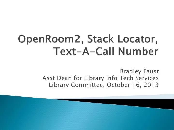 openroom2 stack locator text a call number