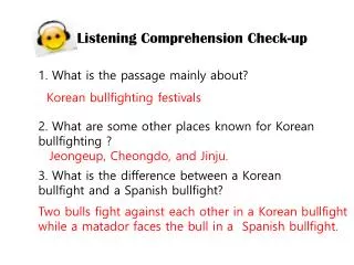 Listening Comprehension Check-up