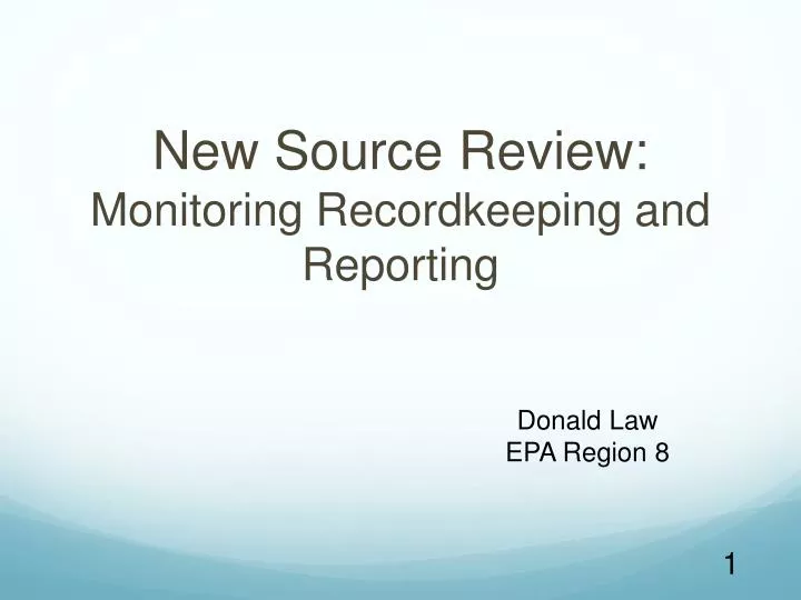new source review monitoring recordkeeping and reporting