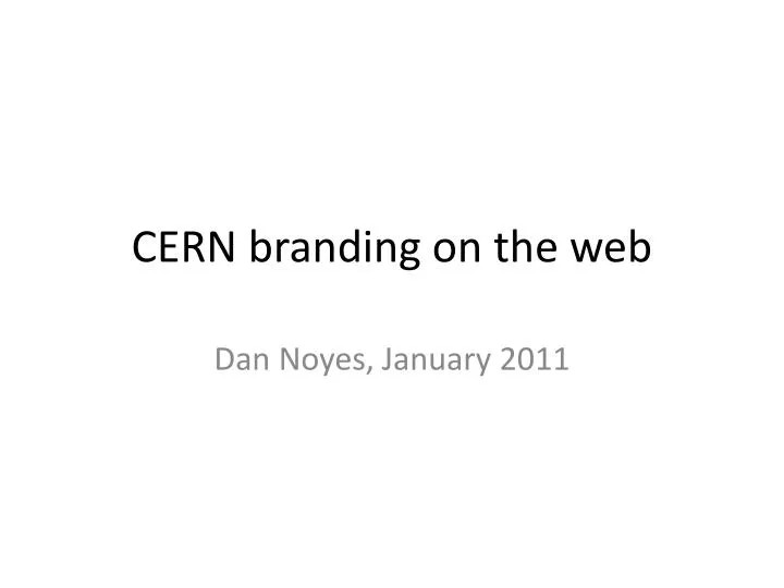 cern branding on the web
