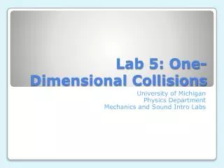 Lab 5: One-Dimensional Collisions