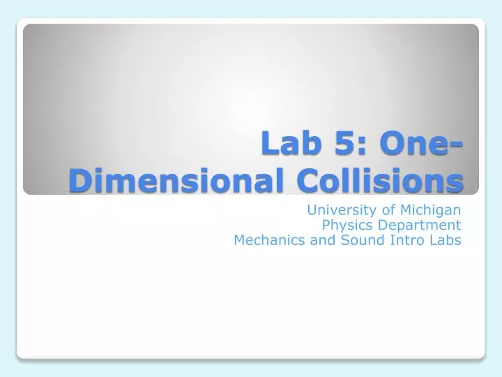 lab 5 one dimensional collisions