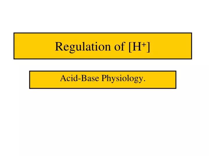 regulation of h