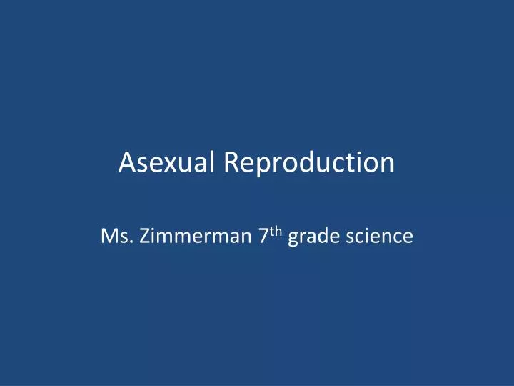 asexual reproduction