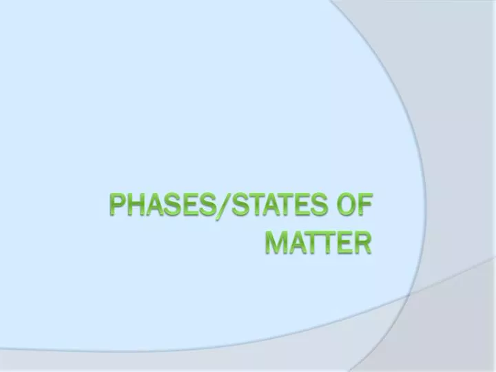 phases states of matter