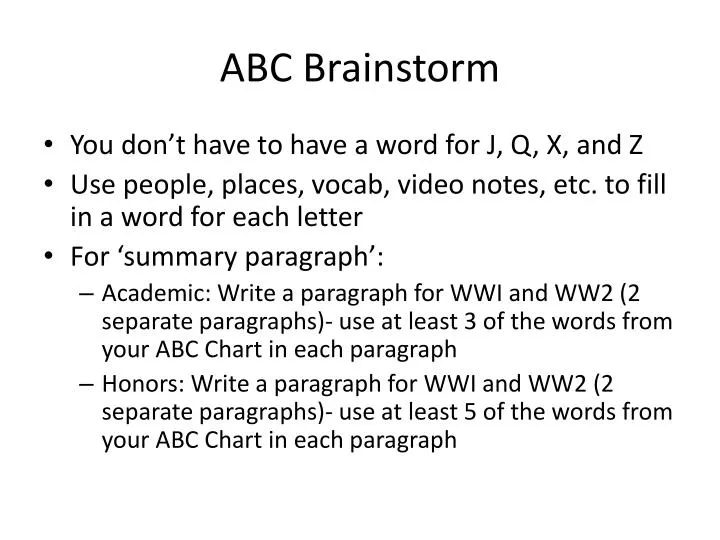 abc brainstorm