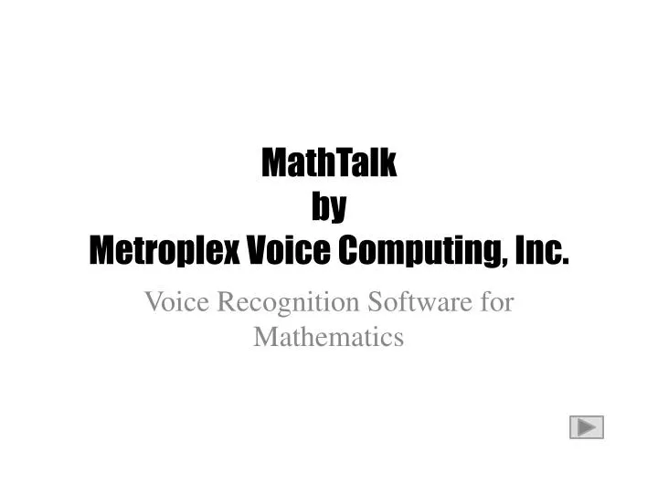 mathtalk by metroplex voice computing inc