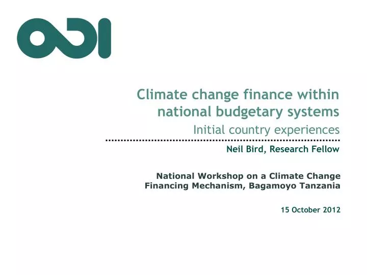 c limate change finance within national budgetary systems