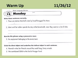 warm up 11 26 12