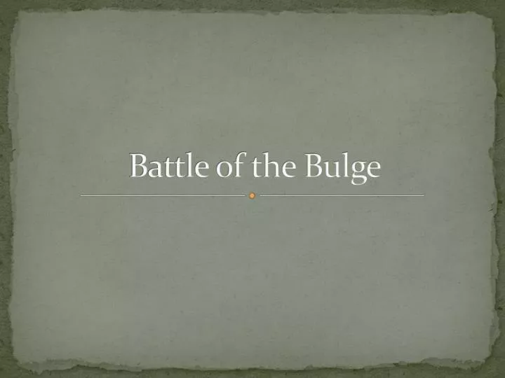 battle of the bulge