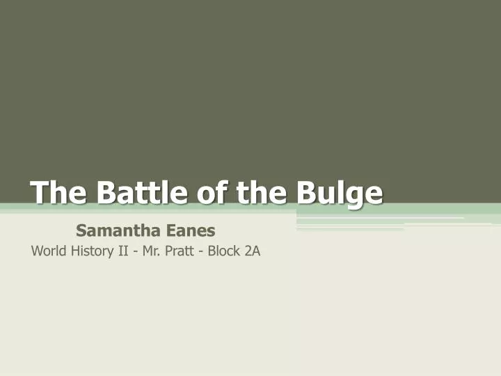 the battle of the bulge