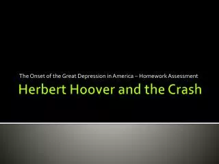 Herbert Hoover and the Crash