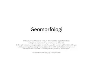 geomorfologi