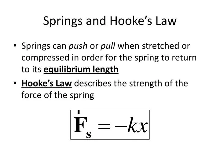 springs and hooke s law