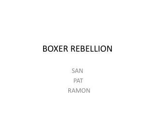 BOXER REBELLION