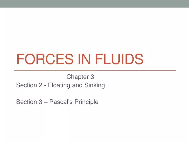 forces in fluids