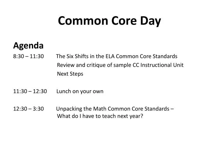 common core day