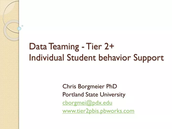 data teaming tier 2 individual student behavior support