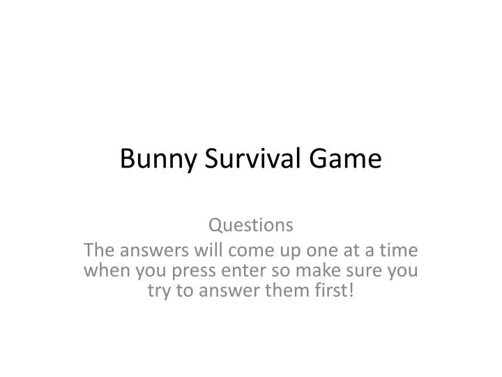 bunny survival game