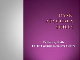 Basic Advocacy Skills