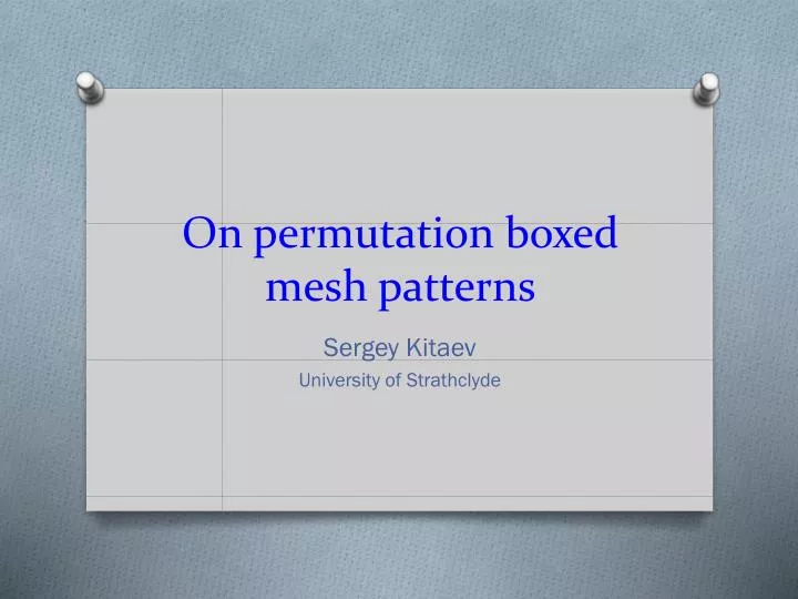 on permutation boxed mesh patterns
