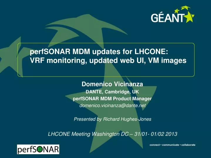 perfsonar mdm updates for lhcone vrf monitoring updated web ui vm images