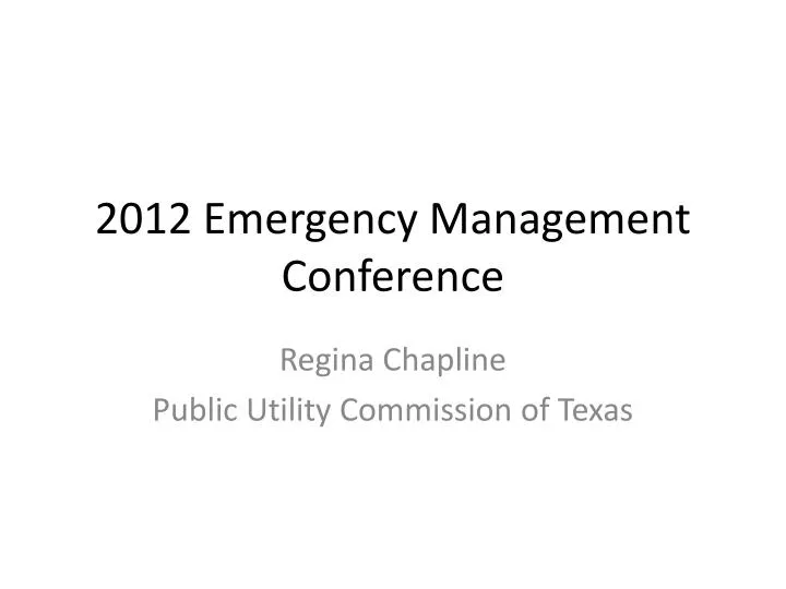 2012 emergency management conference