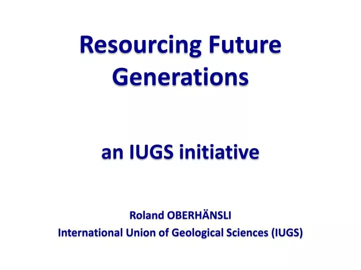 resourcing future generations