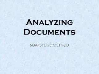 Analyzing Documents